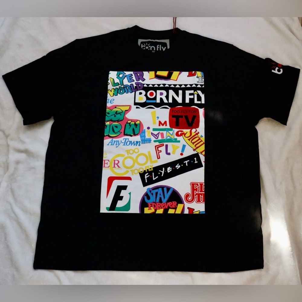 Born Fly Black Graphic Tee - Short Sleeve